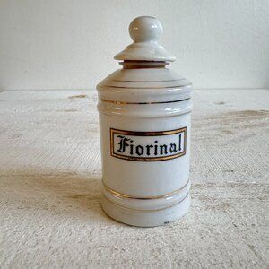 Vintage Fiorinal Small 4" Mid-Century Ceramic Lidded Apothecary Jar